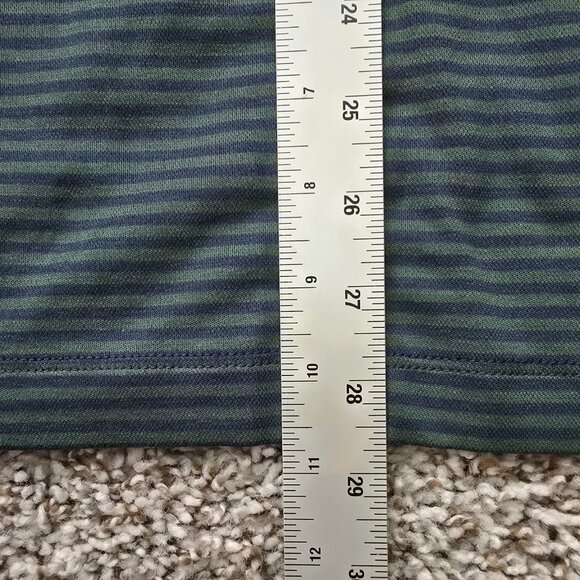 Men's J. Crew Slim Fit Large Blue/Green Stripped Performance Polo - Picture 4 of 4